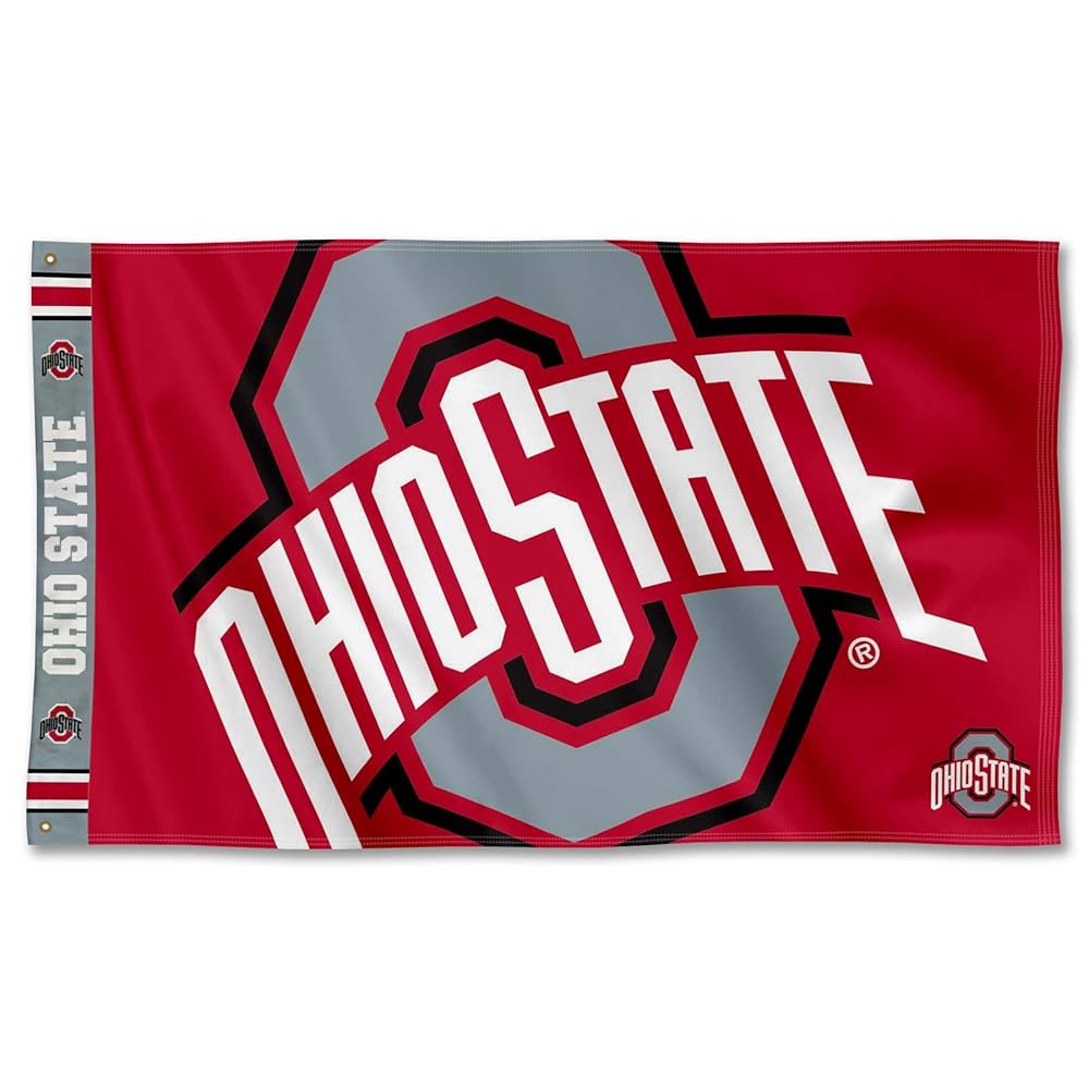 Large Ohio State Buckeyes football flags? Big size choices shown clearly!